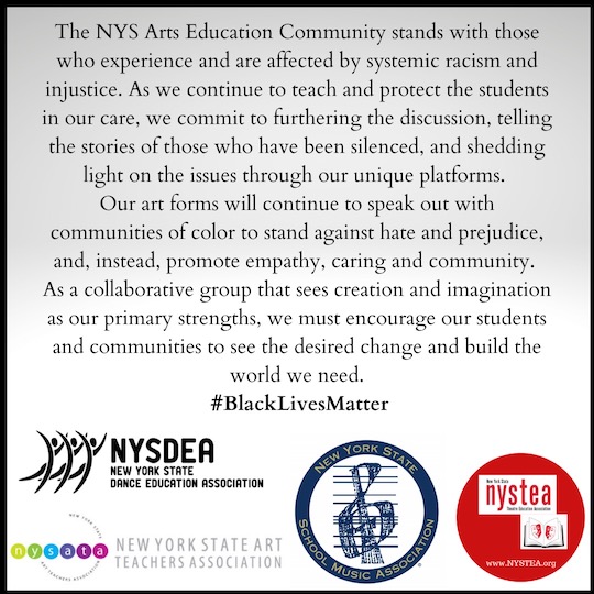 The nys arts education community stands with those